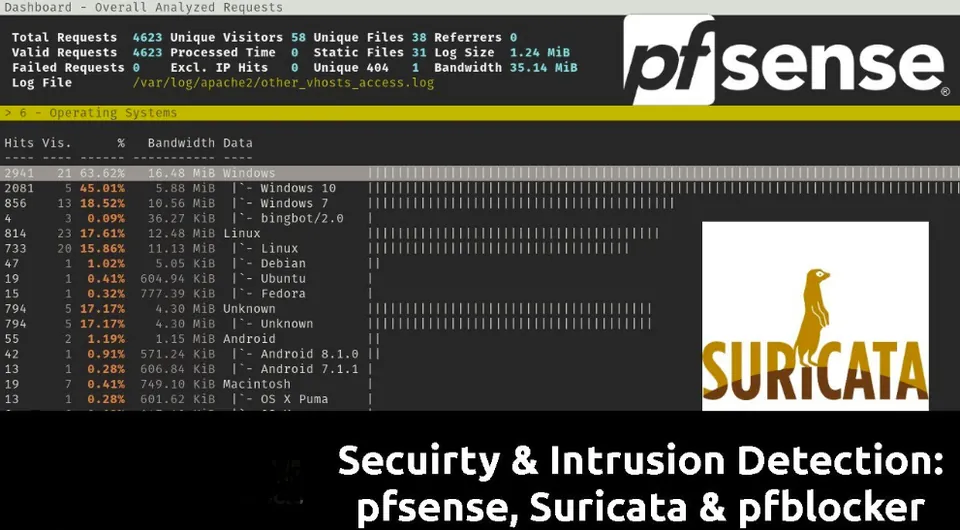 Tableau de bord pfSense et détection d'intrusion